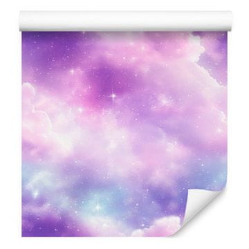 Akvarelna tapeta Galaxy sivka, modra, bela in vijolična 50x1000 cm