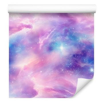 Akvarelna tapeta Galaxy sivka, modra in vijolična 50x1000 cm