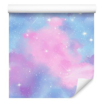 Akvarelna tapeta Galaxy Lavender and Azure za dnevno sobo in spalnico 50x1000