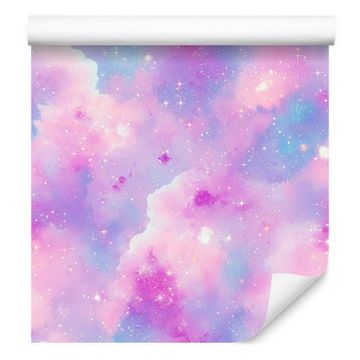 Akvarelna tapeta Galaxy, sivka in modra, mehke oblike 50x1000 cm