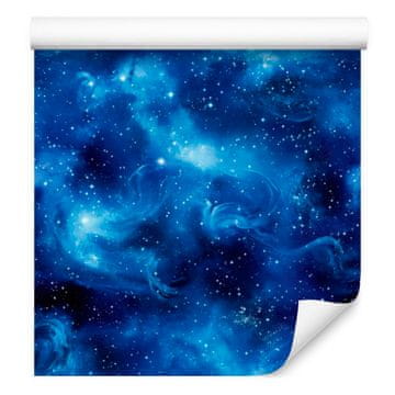 Akvarelna tapeta Galaxy modra, mornarsko modra, azurno modra in črna 50x1000 cm