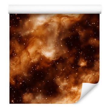 Akvarelna tapeta Galaxy rjasta, oranžna, zlata in črna 50x1000 cm
