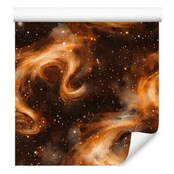 Akvarelna tapeta Galaxy, rjasta, oranžna in zlata, 50x1000 cm