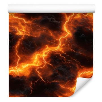 Akvarelna tapeta Galaxy v barvi rje in oranžne barve za dnevno sobo in spalnico 50x1000