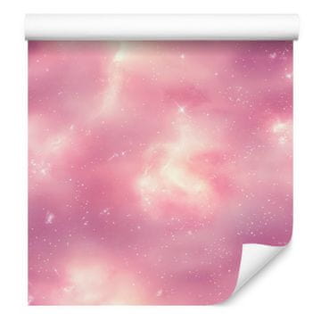 Akvarelna tapeta Galaxy vijolična, pudrasto roza in koralna 50x1000 cm