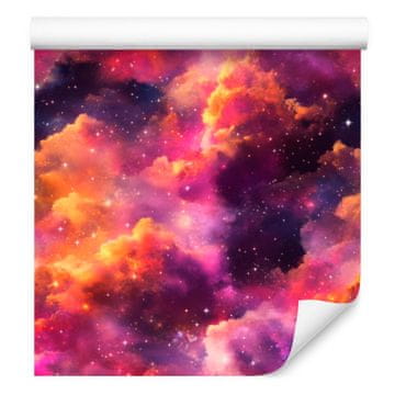 Akvarelna tapeta Galaxy Purple in Plum za dnevno sobo in spalnico 50x1000