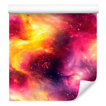 Akvarelna tapeta Galaxy vijolična in roza za dnevno sobo in spalnico 50x1000 cm