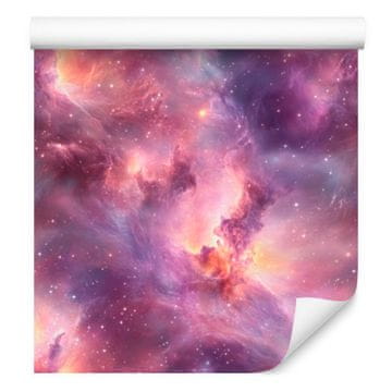 Akvarelna tapeta Galaxy Purple za dnevno sobo in spalnico 50x1000 cm