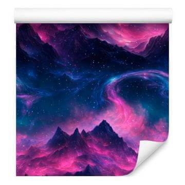 Akvarelna tapeta Galaxy mornarsko modra, vijolično ozadje 50x1000 cm