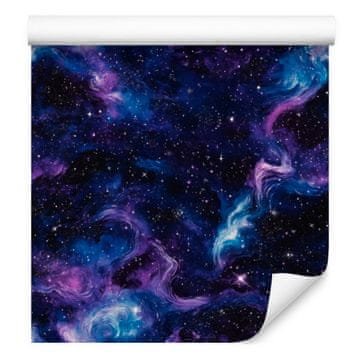 Akvarelna tapeta Galaxy Navy Blue, brezplačna postavitev 50x1000 cm