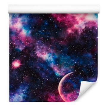 Akvarelna tapeta Galaxy mornarsko modra, indigo modra 50x1000 cm