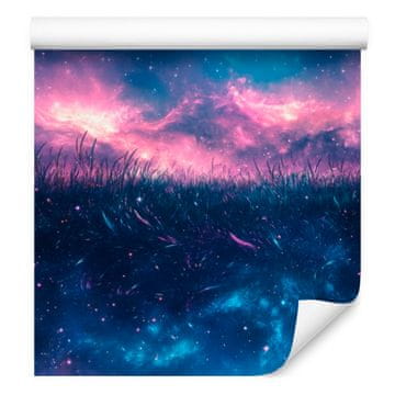 Akvarelna tapeta Galaxy Temno modra, Vijolična gora 50x1000 cm