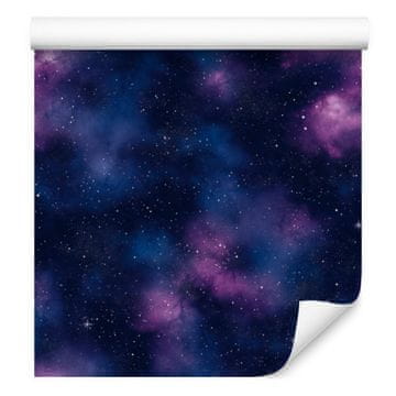 Akvarelna tapeta Galaxy v mornarsko modri, vijolični, modri in indigo barvi 50x1000 cm