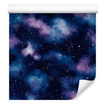 Akvarelna tapeta Galaxy v mornarsko modri in mornarsko modri barvi, mehke oblike 50x1000 cm