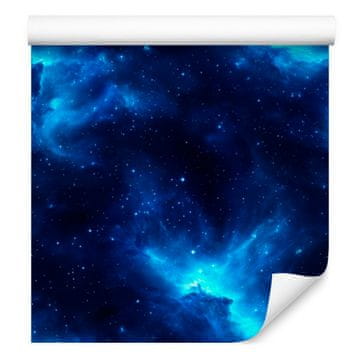 Tapeta z akvarelno galaksijo, mornarsko modra, spodnja stran modra, 50x1000 cm