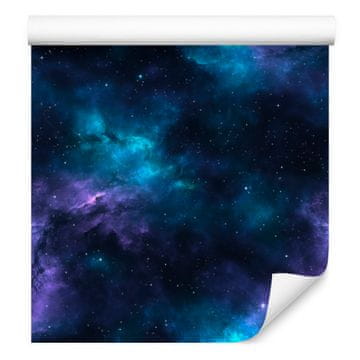 Akvarelna tapeta Galaxy, temno modra, turkizna in azurna, 50x1000 cm