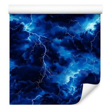 Akvarelna tapeta Galaxy v mornarsko modri, azurni in celadon barvi 50x1000 cm