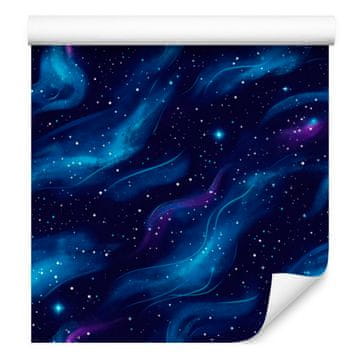 Fototapeta z akvarelno galaksijo, mornarsko modra, indigo in turkizna, 50x1000 cm