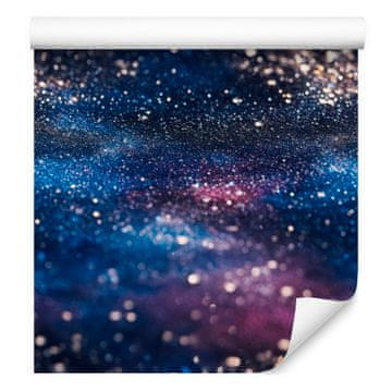 Fototapeta z akvarelno galaksijo, temno modra, indigo in sliva, 50x1000 cm