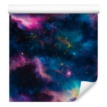 Fototapeta z akvarelno galaksijo, mornarsko modra, indigo in vijolična, 50x1000 cm