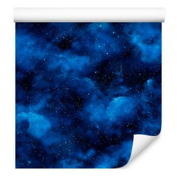 Tapeta z akvarelno galaksijo, mornarsko modra, črna in azurna, 50x1000 cm