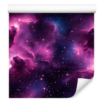 Fototapeta z akvarelno galaksijo, indigo, sliva in vijolična, 50x1000 cm