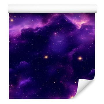 Akvarelna tapeta Galaxy Indigo in mornarsko modra za dnevno sobo in spalnico 50x1000