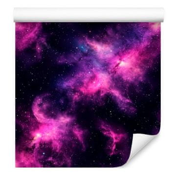 Akvarelna tapeta Galaxy v indigo, vijolični, slivovi in črni barvi 50x1000 cm