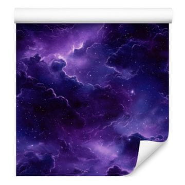 Akvarelna tapeta Galaxy v indigo, vijolični, mornarsko modri in modri barvi 50x1000 cm