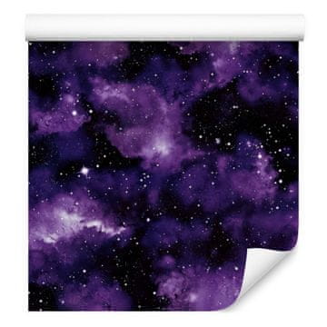 Akvarelna tapeta Galaxy Indigo in vijolična za dnevno sobo in spalnico 50x1000