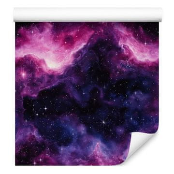 Akvarelna tapeta z indigo galaksijo za dnevno sobo in spalnico 50x1000 cm