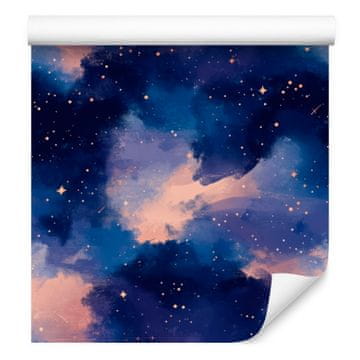 Akvarelna tapeta Galaxy mornarsko modra, vijolično ozadje 50x1000 cm