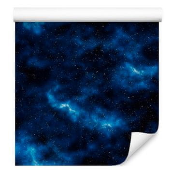 Akvarelna tapeta Galaxy v mornarsko modri in modri barvi, mehke oblike 50x1000 cm