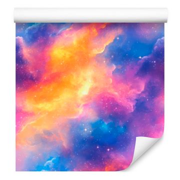 Akvarelna tapeta Galaxy, vijolična, breskev na sredini, 50x1000 cm