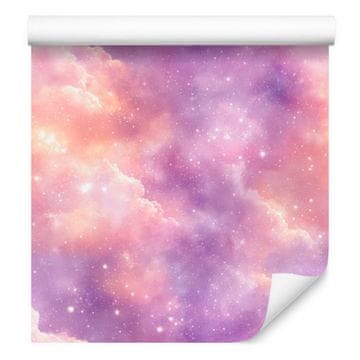 Akvarelna tapeta Galaxy vijolična in pudrasto roza 50x1000 cm