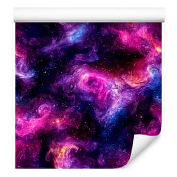 Fototapeta Watercolor Galaxy v vijolični, indigo, slivovi in mornarsko modri barvi 50x1000 cm