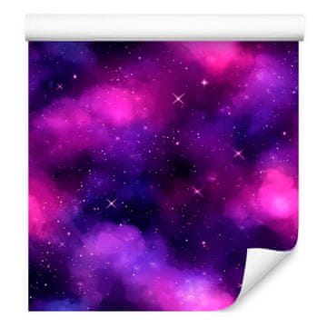 Fototapeta z akvarelno galaksijo vijolična, indigo in sliva 50x1000 cm