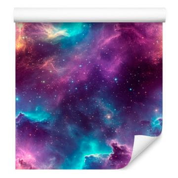 Akvarelna tapeta Galaxy vijolična, modra in slivova 50x1000 cm