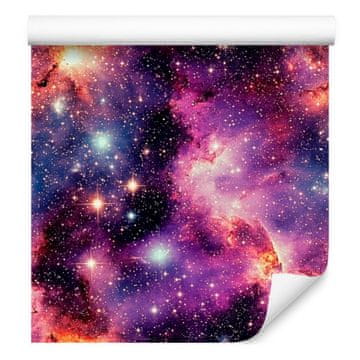 Akvarelna tapeta Galaxy vijolična in slivova za dnevno sobo in spalnico 50x1000