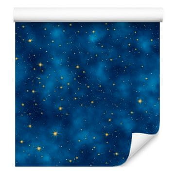 Akvarelna tapeta Galaxy v mornarsko modri, nebesno modri in morsko modri barvi 50x1000 cm