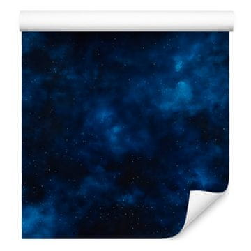 Tapeta z akvarelno galaksijo, mornarsko modra in črna, 50x1000 cm