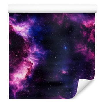 Akvarelna tapeta Galaxy v mornarsko modri in indigo barvi, slivovo ozadje 50x1000 cm