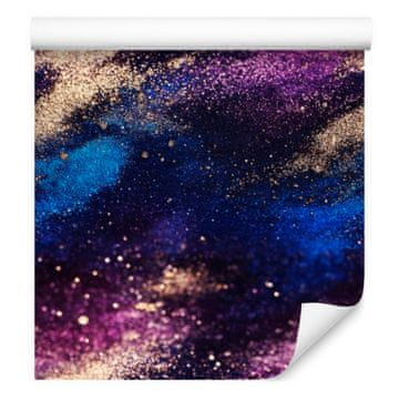 Akvarelna tapeta Galaxy v mornarsko modri in indigo barvi za dnevno sobo in spalnico 50x1000