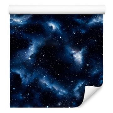 Akvarelna tapeta Galaxy v mornarsko modri in mornarsko modri barvi, drobni detajli 50x1000 cm