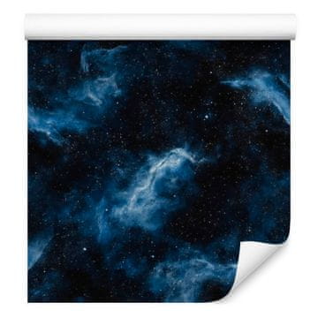 Akvarelna tapeta Galaxy mornarsko modra in črna, mornarsko modro ozadje 50x1000 cm