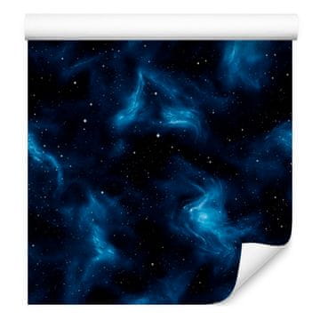 Akvarelna tapeta Galaxy, temno modra in črna, mehke oblike 50x1000 cm