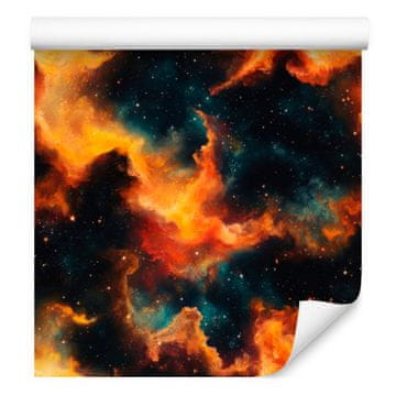 Akvarelna tapeta Galaxy črno-oranžna 50x1000 cm