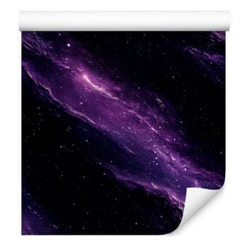 Akvarelna tapeta Galaxy črne in indigo barve za dnevno sobo in spalnico 50x1000