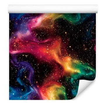Fototapeta Watercolor Galaxy črna in bordo za dnevno sobo in spalnico 50x1000 cm