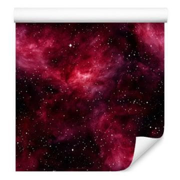 Akvarelna tapeta Galaxy v bordo in črni barvi za dnevno sobo in spalnico 50x1000